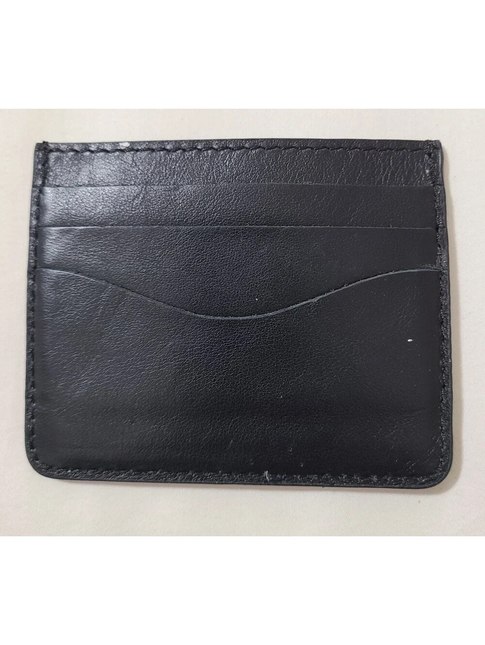 Battery Slim Leather Card Holder Wallet Black Minimalist Front Pocket Organizer